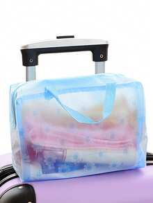 1pc/3pcs Floral Print Waterproof Transparent Toiletry Bag, Portable Travel Organizer, Makeup Bag, Multi-Functional Storage Bag, Large Capacity, Suitable For Vacation, Beach, Bathroom, Bedroom And More,Bedroom Room Decor,Back To School - Multicolor - View 6