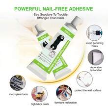 Strong No-Nail Adhesive, Powerful Bonding Agent Suitable For Wall, Metal, Mirror, Tile, Baseboard, Bathroom Shelf And Various Materials - Waterproof, Multi-Purpose, No Drilling Required Household Glue, No Drilling Required - 2CJ-345 - View 10