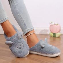 Healing Style 3D Sheep Plush Slippers, Soft And Warm, Great Gift For Girls' Birthdays And Holidays - Light Grey - View 5