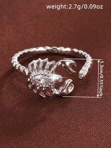 1 pieza Anillo de libélula de circonita cúbica lindo, regalo del Día de San Valentín para mujeres, joyería para fiesta de aniversario de boda - 1# - Ver 8