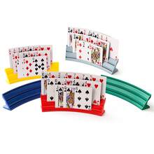 1pc/2pcs/4pcs Poker Card Holder, Curved Design Hands-Free Card Stand, Suitable For Elderly And Arthritis Patients, Stackable Plastic Card Storage Rack, Ideal For Family Game Night Party Card Games - View 8
