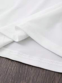 T-shirt d'été premium à col rond et manches courtes, motif large et élégant, impression mignonne, disponible en plusieurs couleurs, coupe ample, confortable et doux pour la peau. - Blanc - Voir 4