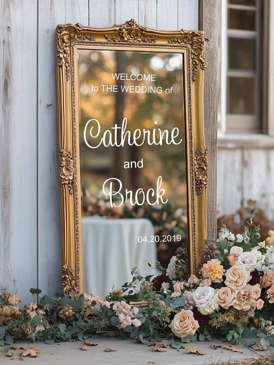 Pegatina de espejo personalizada para el plano de asientos de boda - Decoración de señalización de boda, pegatina de boda DIY, regalo para novio, mamá, amigo, sala de té, hogar, jardín, oficina, graduación, inauguración de casa, decoración navideña, regalo de decoración del hogar