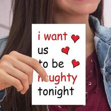 1pc This Single Funny Valentine's Day Card, Stating 'I Want Us To Be Naughty Tonight, ' Makes An Ideal Present For Partners, Spouses, And Is Perfect For Occasions Like Valentine'S Day, Anniversaries, And Birthdays - Greeting Card + Envelope - View 7