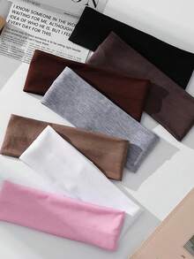 4pcs Women's Non-Slip Headbands, Soft Elastic Cotton Hair Ties, Sweat-Absorbent Elastic Headbands, Suitable For Yoga, Running, Fitness, Travel And Daily Use - Multicolor - View 5