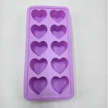 1pc Heart-Shaped Silicone Tray - 10 Cavity Heart-Shaped Ice Mold, Suitable For Making Chocolate, Pudding, Jelly And Candy | Soft Handmade Mold, Suitable For Refrigerator, Kitchen Supplies, Tray, Easy Release, Reusable - Multicolor - View 15