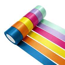 6 Rolls 25mm/10 Yards Full Color Holiday Party Decorative Satin Ribbon, Create Fresh Style + Rose Satin Shiny High Density Fabric, Suitable For Fresh Scene Decoration + Floral Arrangement + Handicraft + Gift Packaging Decoration - View 24