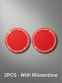 YITUMU 2pcs/4pcs Silicone Anti-Slip Car Cup Holder Coasters - Cup Mat With Crystal Edge, Waterproof & Fashionable, Suitable For Car Or Home Use - Multicolor - View 22