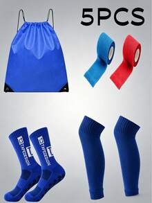 1 Pair Solid Color Football Over-The-Knee Leg Sleeves, Breathable Sweat-Absorbent, Comfortable Soccer Leg Warmers - Multicolor - View 18