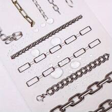 6pcs Chain Pattern PET Waterproof Stickers, Transparent Index Tabs For Scrapbooking, Suitable For DIY Crafts, Notebooks And Party Activities, Multiple Styles Of DIY Decorative Stickers, Durable School Supplies - 6 Sheets - View 7