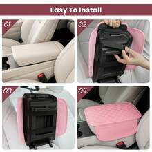 Car Middle Center Console Cover With 2 Storage, Car Booster Pack,Universal Microfiber Leather Car Armrest Cover Cushion For For Most Vehicles, Memory Foam Comfort Stylish Leather Scratch-Resistant Car Armrest Box - 彩色 - 查看 8