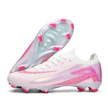 Unisex Soft Sole AG Artificial Grass Football Shoes, Flexible Daily Football Shoes For Men And Women, Suitable For Long Distance Walking And Running, Durable AG Studs, Fully Breathable Design, Suitable For Regular Football Daily Training - Pink - View 3