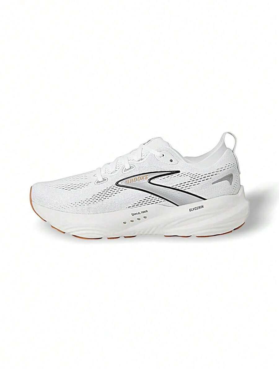 BR00KS White Gum Outsole Run Trainer - White/Silver - View 1