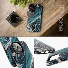 Colorful Dopamine Stripes, Grid Patterns, And Ripples 2-In-1 Glossy Thick Film Phone Case Suitable For Apple 11, 12, 13, 14, 15, 16, 17 Series And  S21, S22, S23, S24, S25 Series - Color - View 4