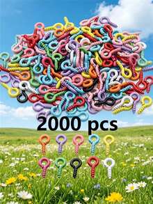 Stainless Steel Eye-Shaped Screw Pins, 100/2000pcs Multi-Color Assorted Pack, Screw Eye Keychain Rings, Suitable For DIY Jewelry Making Accessories - Eye Needle - View 34