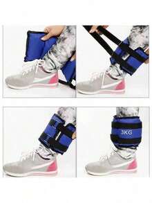 2pcs/1 Pair Strength Training Wrist & Ankle Sandbags, 1-6KG Optional Weight [Product Weight Refers To Total Weight Of Two Sandbags! For Example: 1kg = Two 0.5kg Sandbags, 2kg = Two 1kg Sandbags] - Blue - View 8