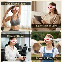 3D Eye Light Therapy Massager, 7 LED Colors, 3 Heat Levels, USB Rechargeable, Eye Massage Beauty Device, Heat Therapy Eye Care, Relieves Eye Fatigue, Eye Bags, Fades Dark Circles, Smooths Eye Area Fine Lines - View 13