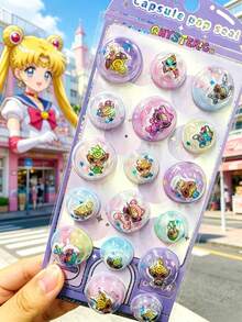 DOBBLE High-Quality 3D Exquisite Cute Animal Stickers, Fun Shiny Decoration, 3D Interesting Japanese Style Animal Stickers, Durable Material With Adhesive Backing, Waterproof And Non-Sticky, Decorative Stickers - Multicolor - View 4