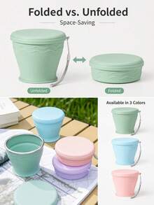 Portable Foldable Water Bottle, Outdoor Camping Travel Cup, 6.76oz Collapsible Cup, Perfect For Tea And Coffee - Multicolor - View 2