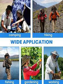 New Mosquito Head Net Set - Mosquito Net With Face Mask, Extra Large Extra Long, Fishing And Outdoor Angling Hat Net, High-Quality Breathable, Suitable For Camping, Hiking, Fishing, Gardening, Unisex, Easy To Clean - Multicolor - View 6
