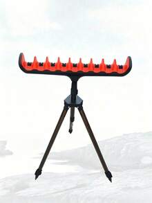 Telescopic Triangular Fishing Bracket Made Of Aluminum Alloy, Equipped With Multi-Groove Bracket Head, Anti-Slip Metal Pointed Feet, Capable Of Holding Multiple Sea Rods And Casting Rods, Fishing Gear Support For Outdoor Wild Fishing - Random Color - View 5