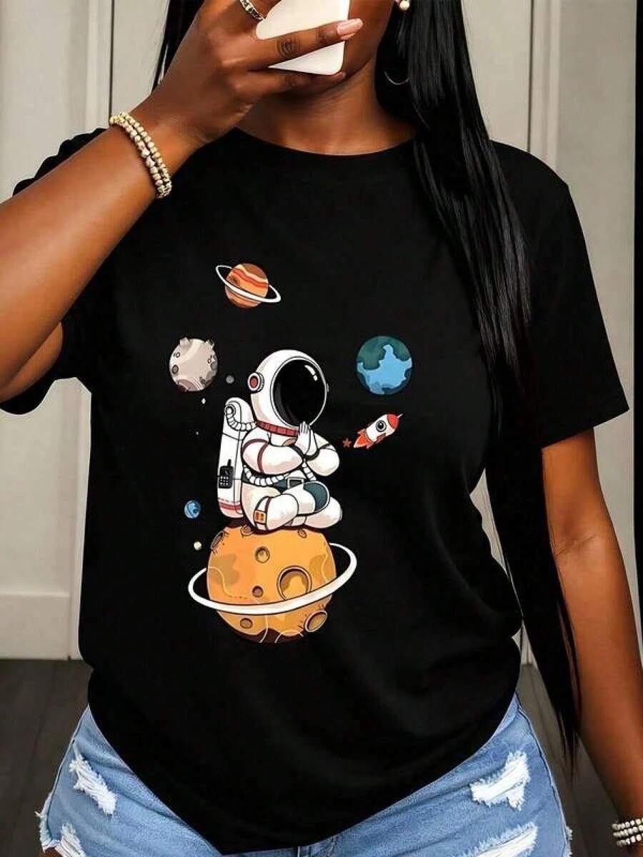 Women T-Shirts - 黑色 - 查看 1