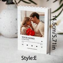 1pc Personalized Photo & Text Building Blocks, Customized Couple Photo Puzzle Blocks, Photo Block Souvenir, Wedding Anniversary Gift For Partner (Boyfriend/Girlfriend/Husband/Wife), Valentine's Day Gift, Christmas Gift, Engagement Gift, Birthday Gift, Customized Photo Display Ornament, Wedding Photo Souvenir - C-couple Building Blocks - View 7