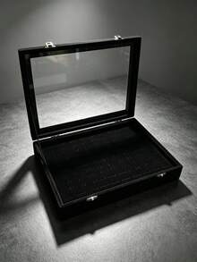 1pc 11/100 Slot Ring Jewelry Box With Lid, Earring Jewelry Tray, Minimalist Velvet Ring Jewelry Box, Jewelry Box, Earring Jewelry Storage Box, Dust-Proof Jewelry Display Box, Jewelry Display Dust-Proof Box, Back To School Gift For Her - Multicolor - View 22