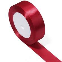 25 Yards/Roll Deep Red Gift Wrapping Satin Ribbon, New Year Christmas Decorative Ribbon DIY Bow Material, Bouquet Gift Box Bow Decoration Webbing, Gift Wrapping Ribbon - Dark Red Ribbon - View 11