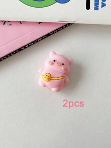 Protector de cable de datos con forma de cerdo lindo | Accesorio de protección de cable de datos para teléfono | Compatible con cable de carga rápida de 20W de Apple | Diseño suave anti-rotura | Protector de cargador, combinando diversión y practicidad - Rosa - Ver 5