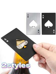 Spades A Heart Stainless Steel Card Bottle Opener 1/4/6/10Pcs, Slim Wallet Pocket Portable Beer Opener, Creative Wedding Party Favors Groomsmen Bridesmaids Gift - Multicolor - View 13
