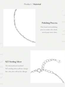 MODIAN 925 Sterling Silver Fashion Simple Geometric Beads Link Chain Charm Bracelets For Women Daily Office Fine Jewelry - Silver - View 4