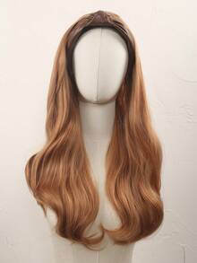24 Inch Leather Twisted Headband Wig With Large Wavy Hair Extensions, Detachable Half-Head Cover For Women, Available In Multiple Colors Including Black/Brown/Brown/Gold/Brown With White Highlights, Suitable For Everyday Wear By Women. - Multicolor - View 9