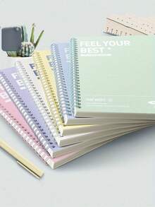 120頁 A5 螺旋筆記本－簡約硬殼封面，可撕頁、索引分隔頁、亮面紙，多色可選，返校季 - 彩色 - 查看 8