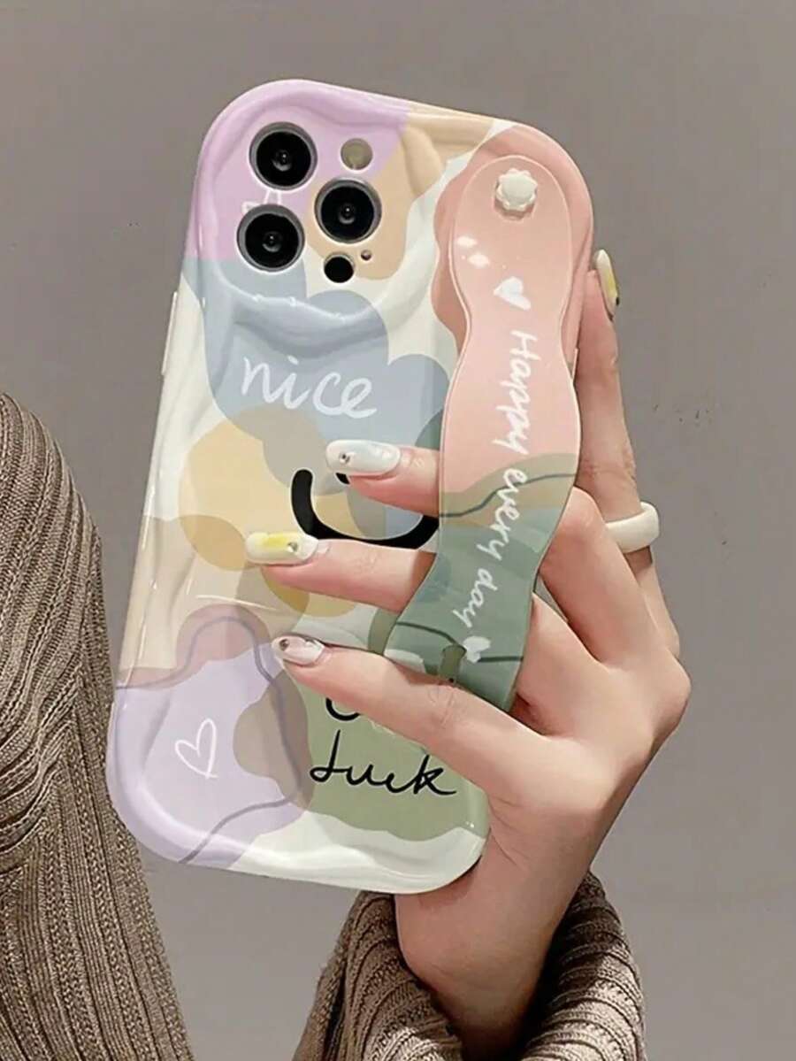 Funda protectora de teléfono con estampado de pulsera elegante, reforzada y de alta resistencia a caídas, con función de soporte, compatible con la serie Apple - Multicolor - Ver 1