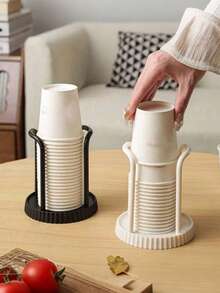 1 pieza Soporte desechable de papel para tazas, estante de almacenamiento minimalista y multifuncional de escritorio para tazas de café/té (tazas no incluidas) - Multicolor - Ver 6