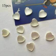 5/10/15pcs White Transparent Heart-Shaped Fridge Magnets Photo Wall Message Board Magnetic Stickers Home Decor - White - View 7