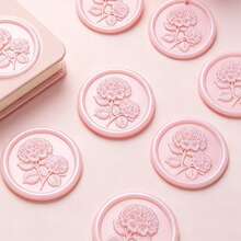40 PCS 3D Embossed Hydrangea Wax Seal Stickers, Wedding Invitation Envelope Seal Stickers, Self-Adhesive Flower Stickers, Perfect For Invitations And Gift Packaging - Pink Hydrangea - View 7