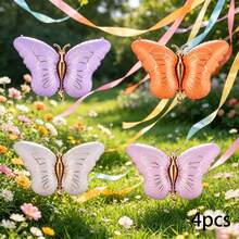 Dreamy Butterfly Theme Balloon Set, Includes Multi-Color Butterfly Shaped Foil Balloons, Suitable For Butterfly Theme Birthday Party, Dreamy Forest Theme Party And Other Event Decorations - View 10