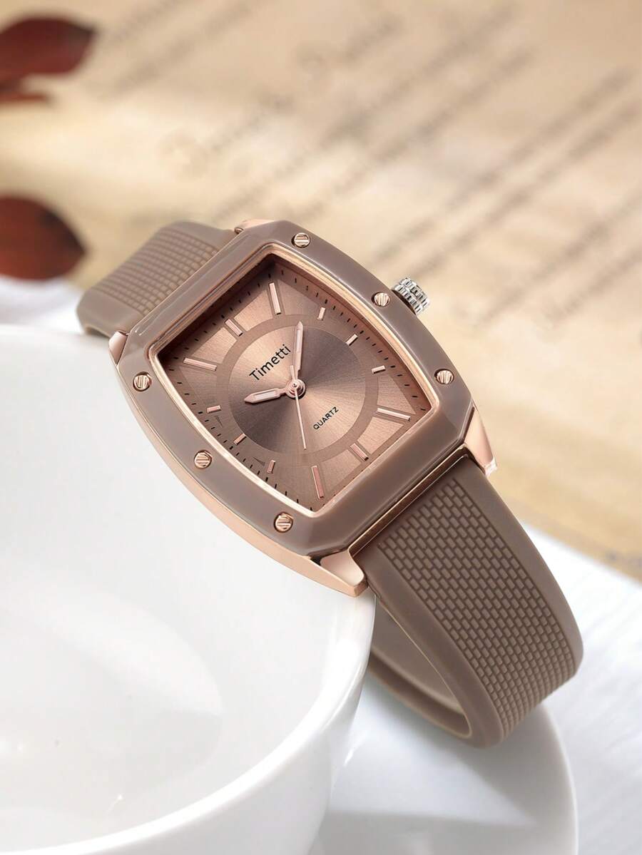 1 pièce Montre-bracelet à quartz simple, abordable, décontractée et polyvalente pour femmes, convenant aux sorties décontractées
