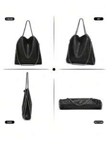 Za Women's Fashion New Solid Color Rivet Mini Shoulder Crossbody Bag Niche Design Wallet - Black - View 3