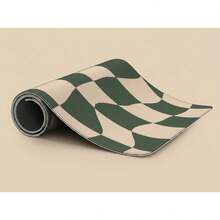 Wavy Checkerboard Desk Mat - Groovy Large Mouse Mat - Cozy Desk Accessory - Mouse Pad - View 3