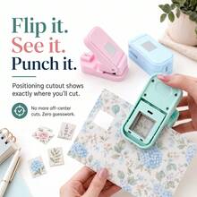 Pelubang Tepi Stempel 2,5x2,1cm/1x0,8in, Cocok untuk Scrapbooking dan Kolase, Pelubang Kerajinan yang Dapat Ditumpuk dengan Desain Berongga Penyelarasan Presisi, Cocok untuk Pembuatan Kartu - A - View 7
