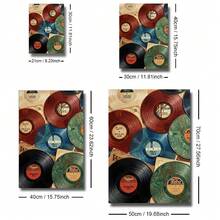 2D Flat 1pc Vertical Vintage Vinyl Record Poster, Minimalist Y2K Style, Suitable For Dorm, Living Room, Bedroom Wall Decor, Unframed Music Art Print Ink Canvas Painting, Retro Home Decor - H - View 6