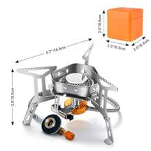 Windproof Camp Stove Camping Gas Stove With Fuel Canister Adapter, Piezo Ignition, Carry Case, Portable Collapsible Stove Burner For Outdoor Backpacking Hiking And Picnic - 3500瓦 - 查看 4
