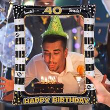 1pc Adult Birthday Party Photo Prop, Suitable For 18th, 21st, 30th, 40th, 50th, 60th, 70th Birthday, Fun Selfie Accessory, Birthday Party Supplies, 22.7x27.9 Inches, Photo Prop, Stylish Decor - Multicolor - View 10