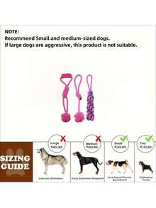 3 PCS / 1 PC Purple Knotted Rope Dog Toy, Durable Training Interactive Dog Rope, Suitable For All Sizes Of Dogs For Indoor And Outdoor Play And Teeth Cleaning - Multicolor - View 6