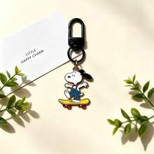SNOOPY 2款卡通史努比鑰匙圈,運動足球設計金屬手工DIY鑰匙圈,可愛包包裝飾狗狗吊飾,送給粉絲朋友的小禮物 - 彩色 - 查看 8