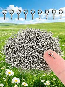 Stainless Steel Eye-Shaped Screw Pins, 100/2000pcs Multi-Color Assorted Pack, Screw Eye Keychain Rings, Suitable For DIY Jewelry Making Accessories - Eye Needle - View 3