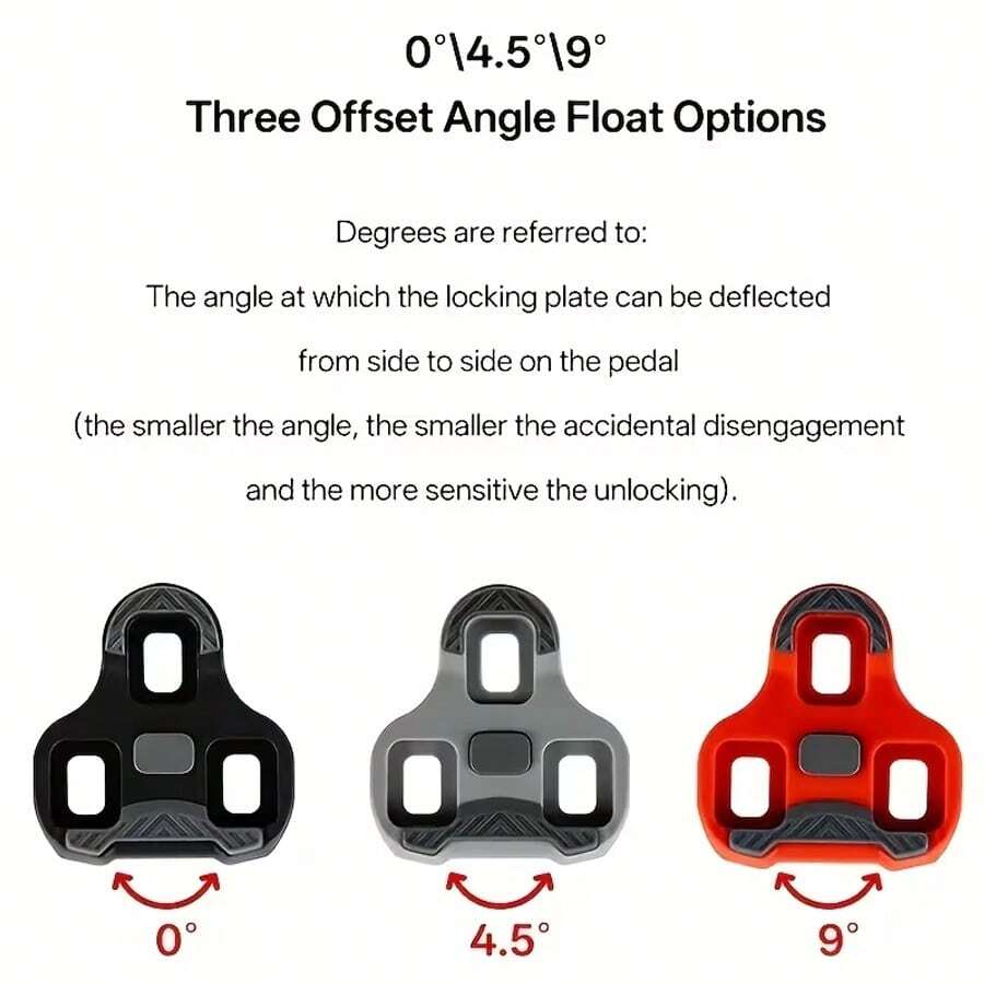 2pcs/Mountain Bike/Road Bike Universal Anti-Slip Pedal Lock Plate - Pedal Lock - Pedal Cleats, Self-Locking Pedals, Adjustable 0/4.5/9 Degree Float, Lightweight Locking Plate For Cycling, Bicycle Pedal Lock Parts, Cycling Equipment - Multicolor - View 1